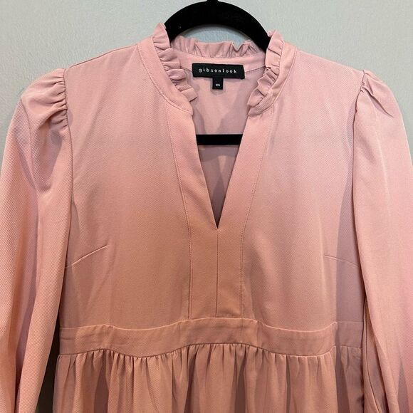 Gibson Look Blush XS Long Sleeved Decked Out Day Dress - Picture 6 of 14